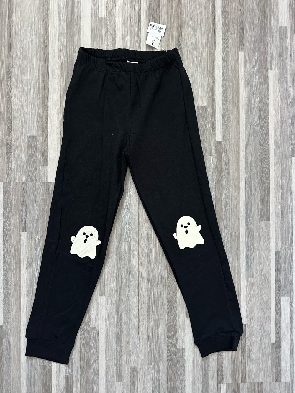 Kids Black Joggers with Ghost Knee Patches size 5T